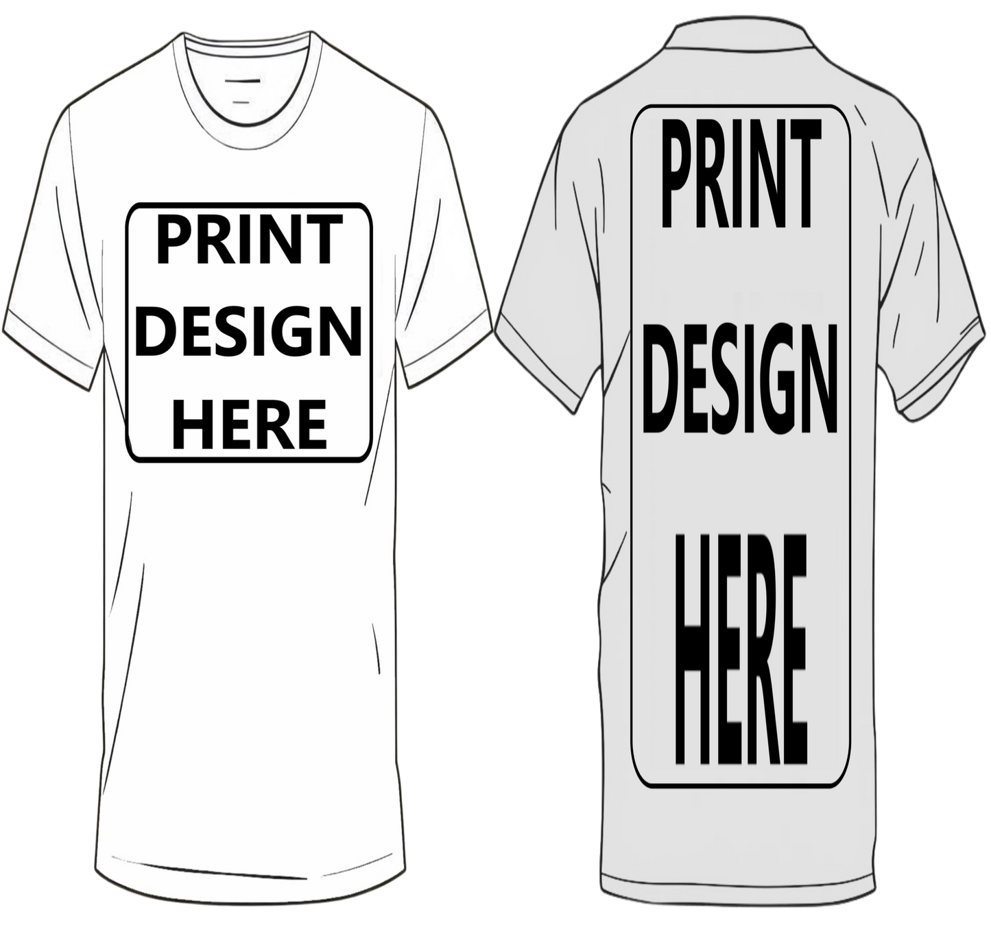 Custom T-Shirt – Upload Your Design (Upper Chest & Full Back Print)