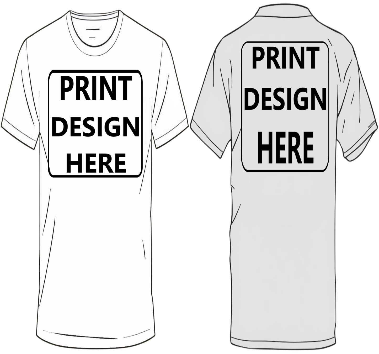 Custom T-Shirt – Upload Your Design (Upper Chest & Upper Back Print)