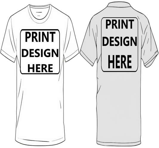 Custom T-Shirt – Upload Your Design (Upper Chest & Upper Back Print)
