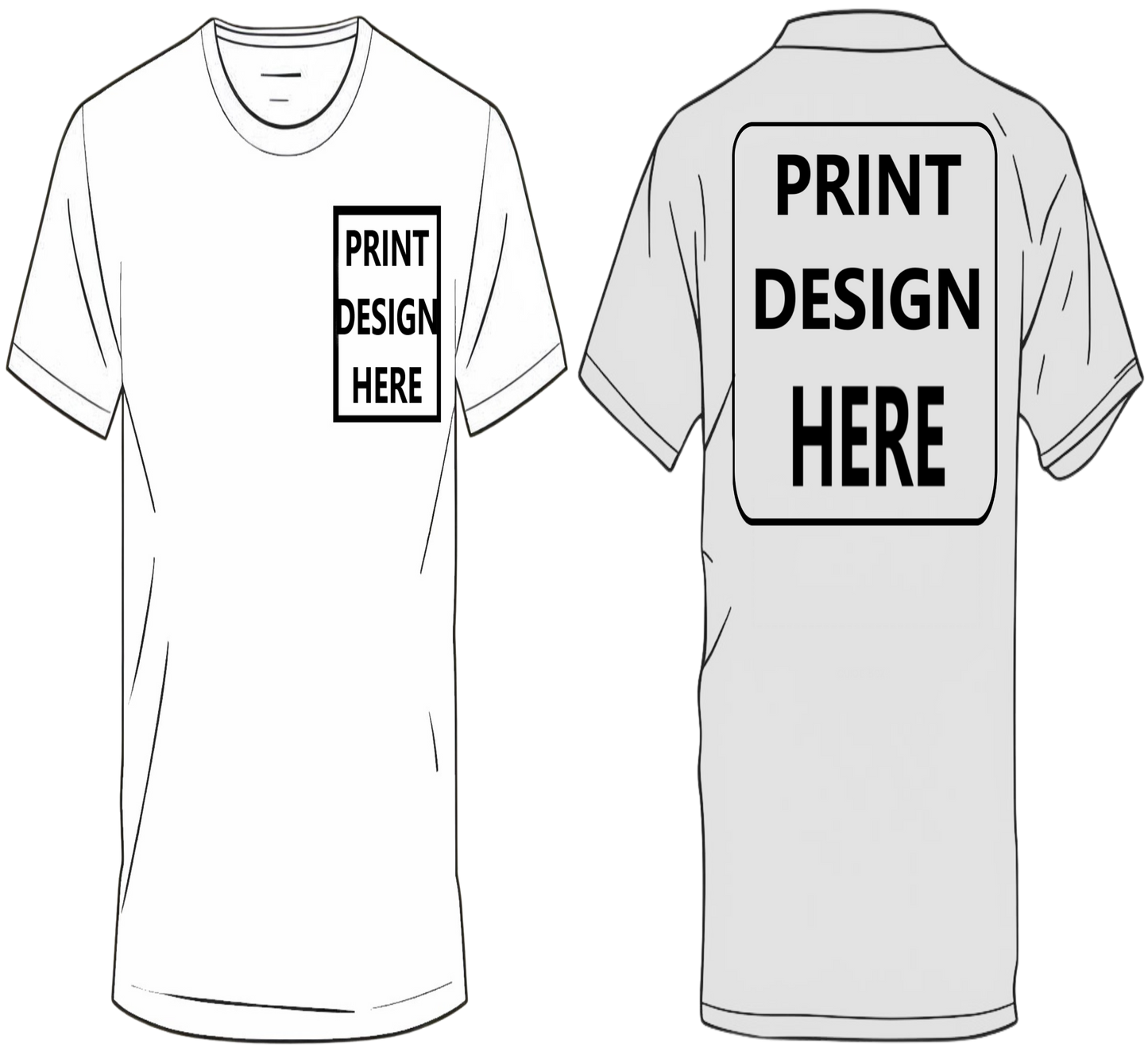 Custom T-Shirt – Upload Your Design (Heart/Left Chest & Upper Back Print)