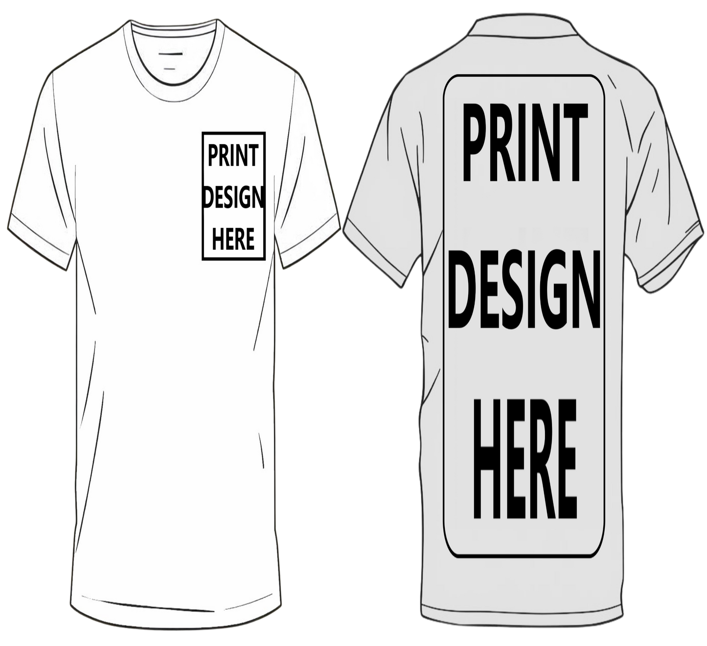 Custom T-Shirt – Upload Your Design (Heart/Left Chest & Full Back Print)
