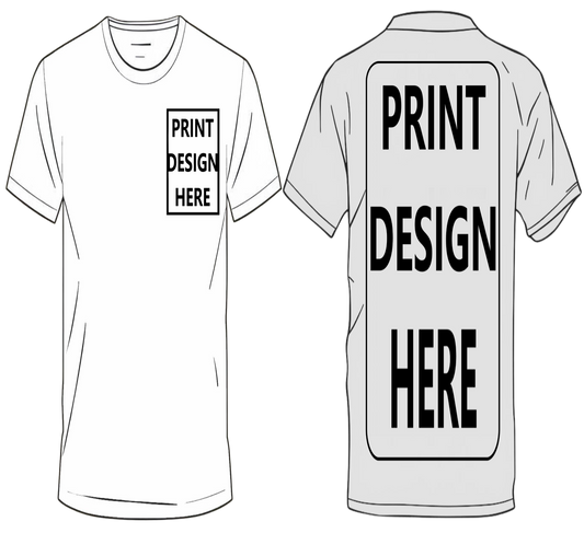 Custom T-Shirt – Upload Your Design (Heart/Left Chest & Full Back Print)