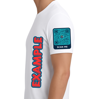 Custom T-Shirt – Upload Your Design (Full Chest & Side Sleeve Website QR Code Print)